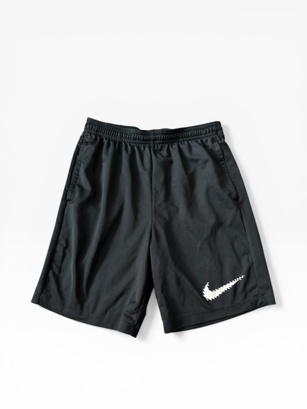 Nike Black Shorts with White Swoosh - Kids